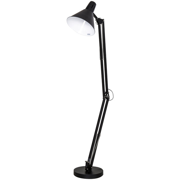 online Stehlampe mit Lampenschirm E27 63x31,5x91-182 cm aus schwarzem Metall