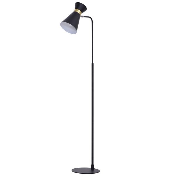 acquista Stehlampe mit E27-Lampenschirm aus schwarzem Metall