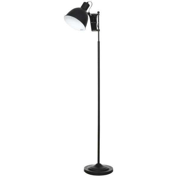 sconto Stehlampe mit abnehmbarem Lampenschirm E27 aus schwarzem Metall