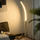 Lampada da Terra ad Arco a LED 3000K 50x23x149 cm in Acciaio e Allumino  Argento-2