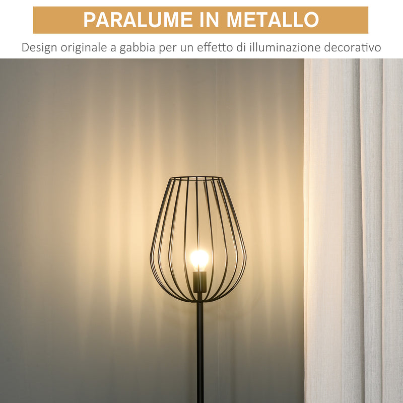 Lampada da Terra con Paralume in Metallo E27 Ø27,5x159 cm  Nera-6