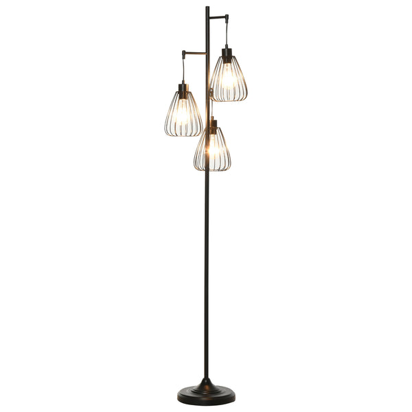 Stehlampe mit E27-Lampenschirmen aus schwarzem Metall prezzo