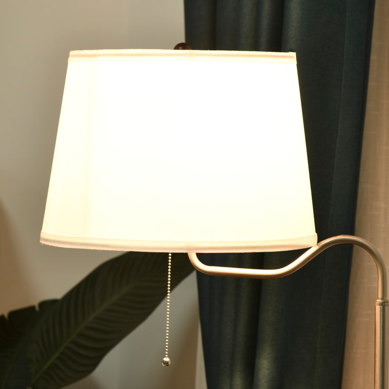 Lampada da Terra con Tavolino e 2 Prese USB 44,5x44,5x144,5 cm in Metallo Nero-9