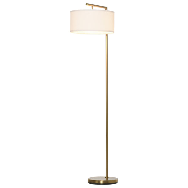acquista Stehlampe mit E27-Lampenschirm aus Gold und weißem Metall