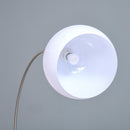 Lampada da Terra ad Arco con Paralume E27 94x30x130-180 cm in Metallo e Metallo Bianco-9