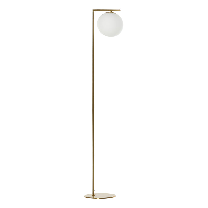 Lampada da Terra con Paralume 30x26x160 cm E27 in Metallo e Vetro Oro e Bianco-4