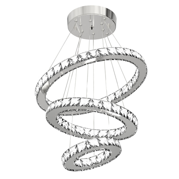 prezzo LED-Kronleuchter mit Kristallen Höhenverstellbar 71W 40x120 cm Silber