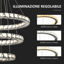 Lampadario a LED con Cristalli Altezza Regolabile 71W 40x120 cm Argento-5