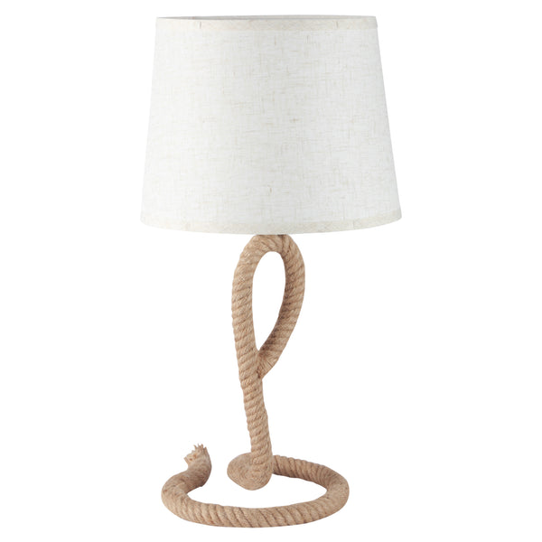 acquista Nachttischlampe Abat jour Ø30x56 cm in beige und weißem Seil und Stoff