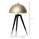 Lampada da Tavolo Ø30x62 cm E27 Paralume in Metallo Oro-3