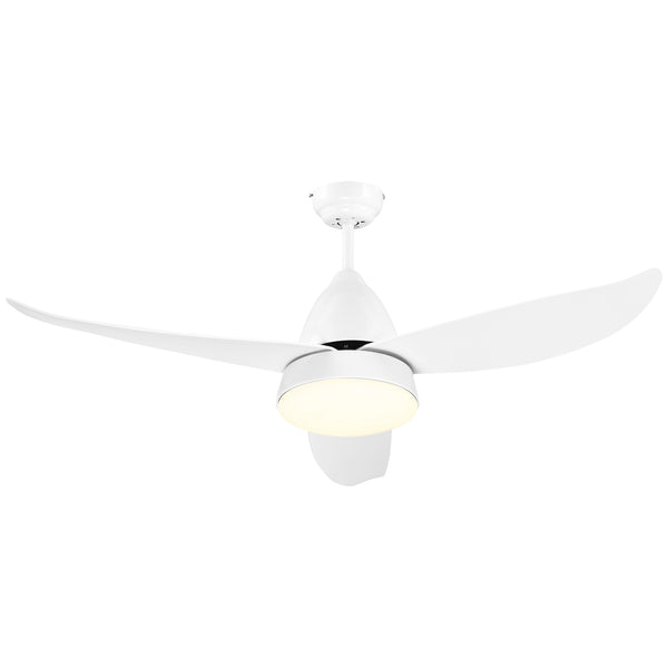 Deckenventilator 3 Flügel und LED-Lampe Ø122x45 cm 6 Geschwindigkeit Weiß acquista