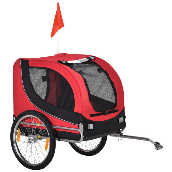 online Fahrradanhängerwagen für Hunde und Haustiere Rot und Schwarz 130x90x110 cm