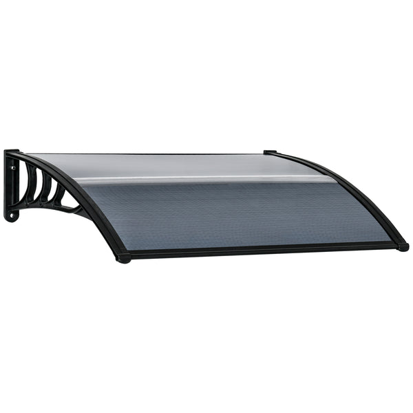 Vordach 100x80 cm aus schwarzem UV-beständigem Polycarbonat prezzo
