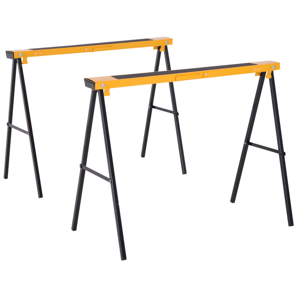 Set 2 klappbare Arbeitsständer max. 250 kg aus Stahl 99,5 x 50 x 76 cm, Schwarz und Gelb online