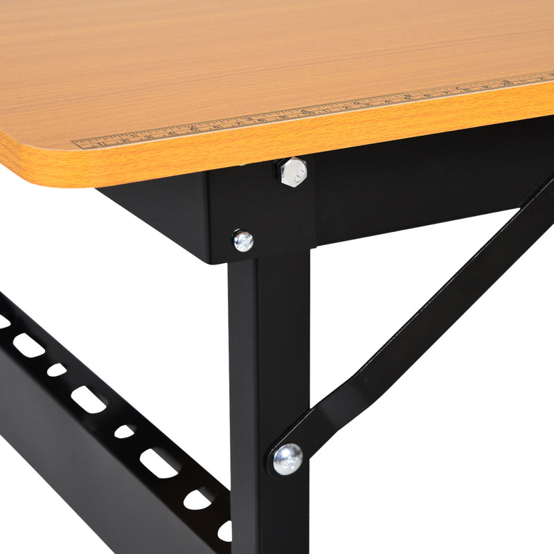 Tavolo da Lavoro Pieghevole 100x60x75,5 cm in Acciaio e MDF  Nero-10