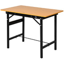 Tavolo da Lavoro Pieghevole 100x60x75,5 cm in Acciaio e MDF  Nero-1