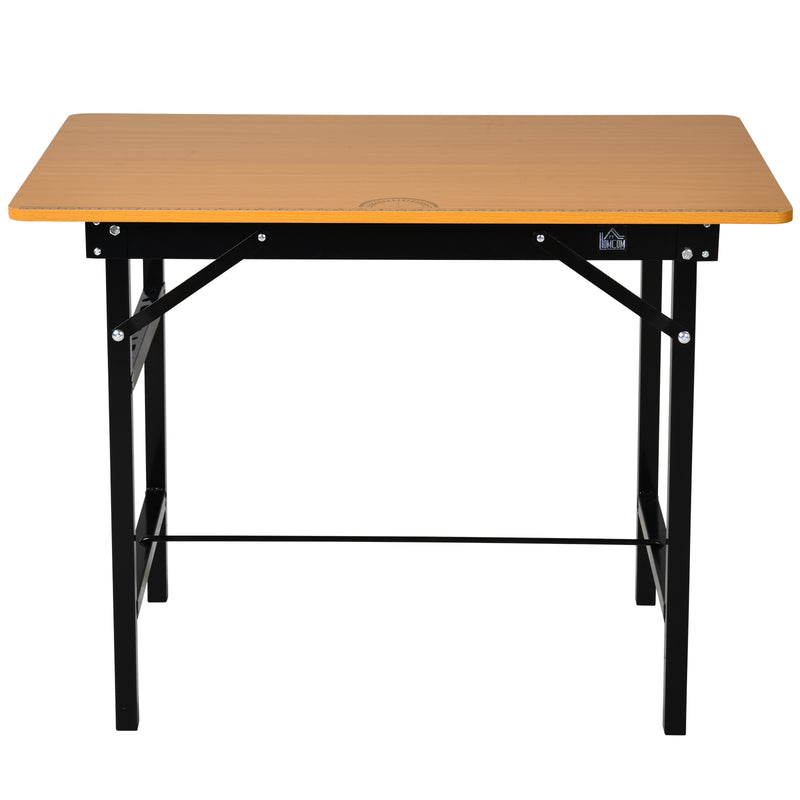 Tavolo da Lavoro Pieghevole 100x60x75,5 cm in Acciaio e MDF  Nero-4