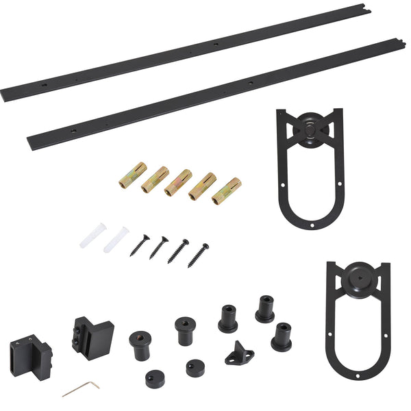 Schiene für Schiebetüren mit Zubehör-Kit aus schwarzem Stahl 100 cm sm 110 mm prezzo