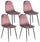 Set mit 4 Indoor-Stühlen 88 x 43 x 53 cm in rosa Stoff