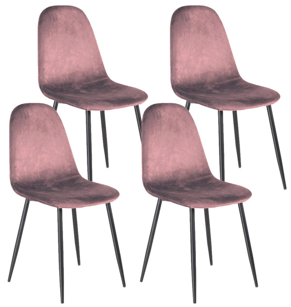 Set mit 4 Indoor-Stühlen 88 x 43 x 53 cm in rosa Stoff prezzo