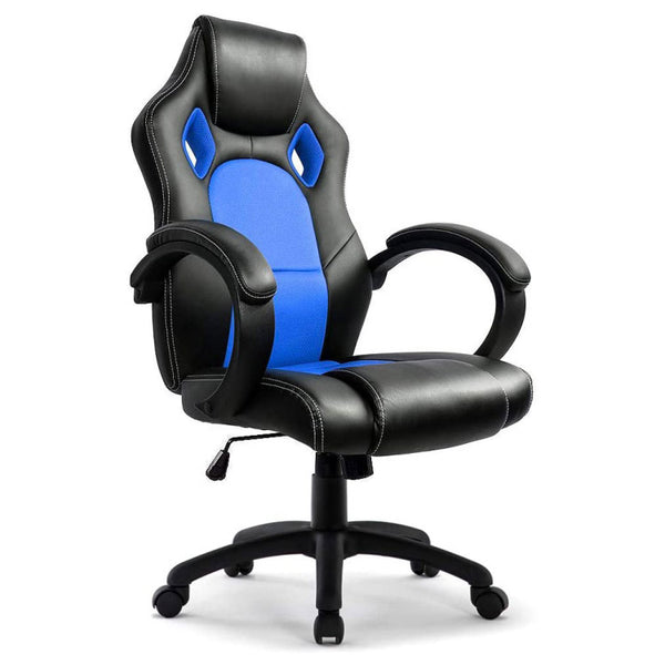 Ergonomischer Gaming-Stuhl 73x122,5x160 cm in schwarzem und blauem Kunstleder acquista