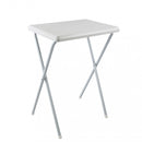 Tavolino Alto 52x38x68 h cm in Metallo e PVC Bianco-1