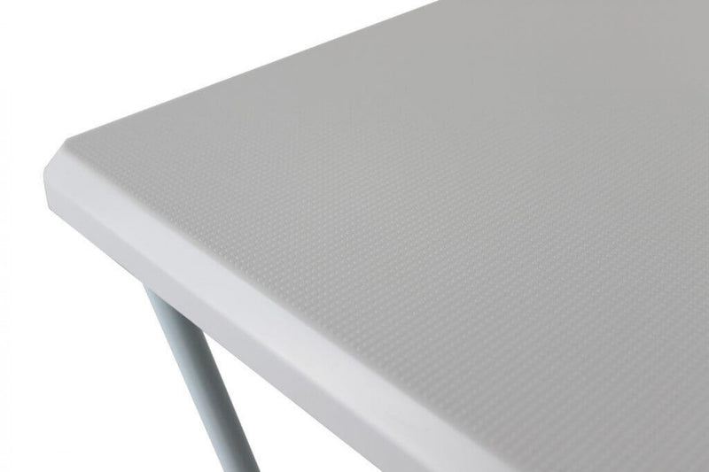 Tavolino Alto 52x38x68 h cm in Metallo e PVC Bianco-2