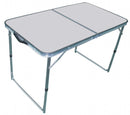 Tavolo Rettangolare Pieghevole 120x60x68 h cm in Alluminio Bianco-1