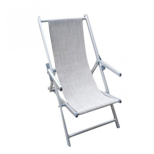 Textilene Beach Chair mit Armlehnen 98x67,5x106 h cm in grauem Textilene sconto