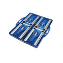 Set Tavolo Pieghevole con 4 Sgabelli da Campeggio in Alluminio Blu-3