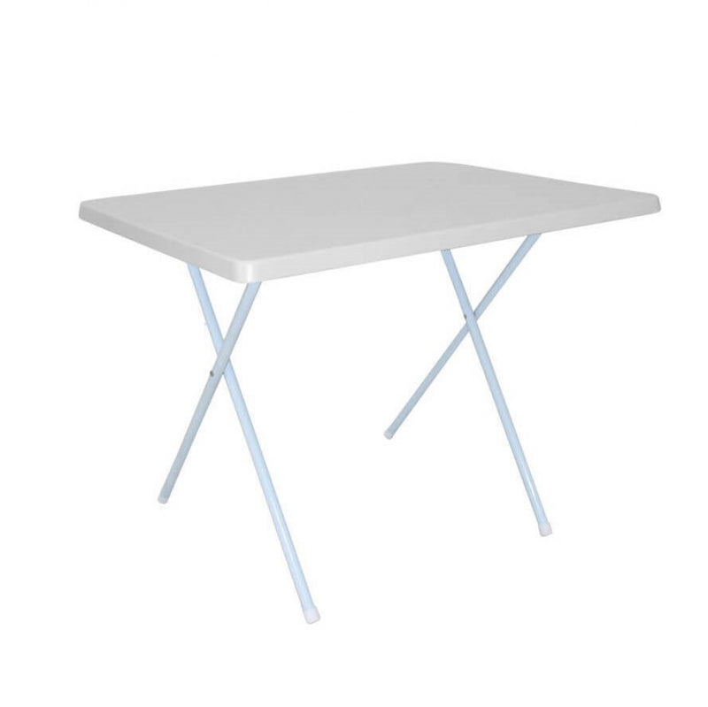 Tavolino 79x59,5x61,5/50 h cm in Metallo e PVC Bianco-1