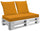 Kissen für Paletten 120x80 cm Sitz und Rückenlehne aus Kunstleder Mariotti Belem Orange