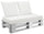 Kissen für Paletten 120x80 cm Sitz und Rückenlehne aus Kunstleder Mariotti Belem Weiß