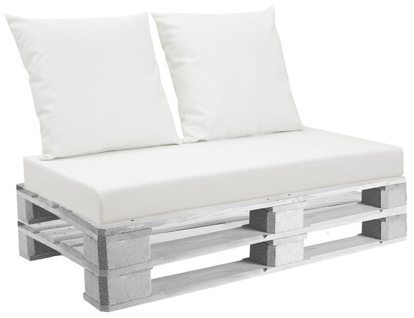Kissen für Paletten 120x80 cm Sitz und Rückenlehne aus Kunstleder Mariotti Belem Weiß sconto