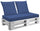 Kissen für Paletten 120x80 cm Sitz und Rückenlehne aus Kunstleder Mariotti Belem Blue