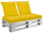 Kissen für Paletten 120x80 cm Sitz und Rückenlehne aus Kunstleder Mariotti Belem Gelb