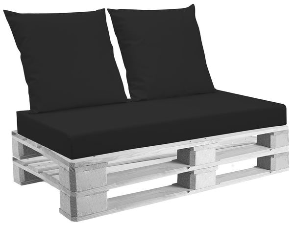 Kissen für Paletten 120x80 cm Sitz und Rückenlehne aus Mariotti Belem schwarzem Kunstleder prezzo