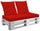 Kissen für Paletten 120x80 cm Sitz und Rückenlehne aus Kunstleder Mariotti Belem Rot