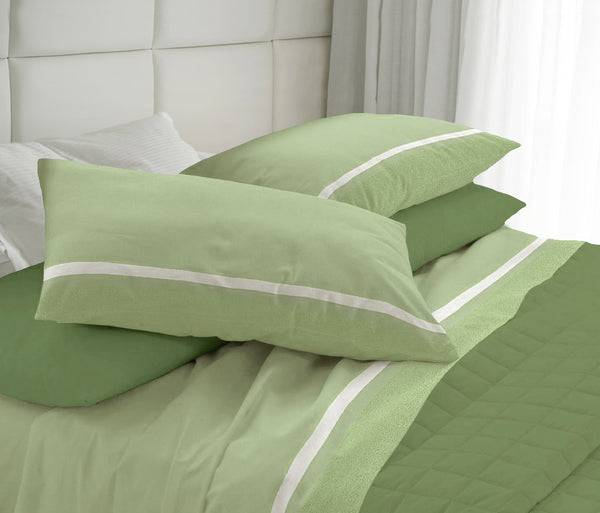 Bettlaken und Kissenbezüge aus Baumwolle, Cober Belfast Green, verschiedene Größen sconto