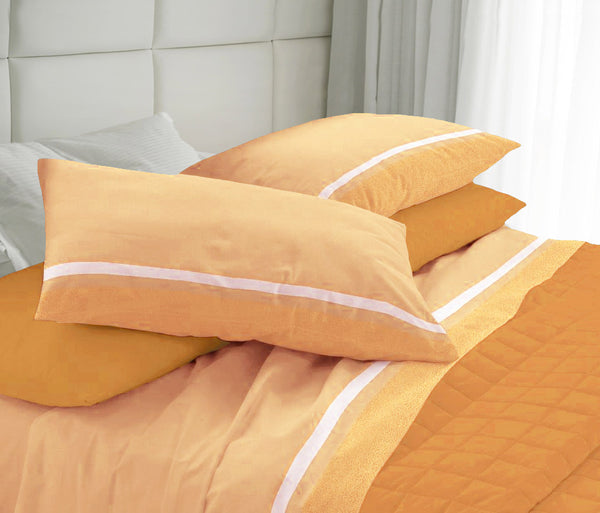 Satz Bettlaken und Kissenbezüge aus Baumwolle Cober Belfast Orange, verschiedene Größen sconto