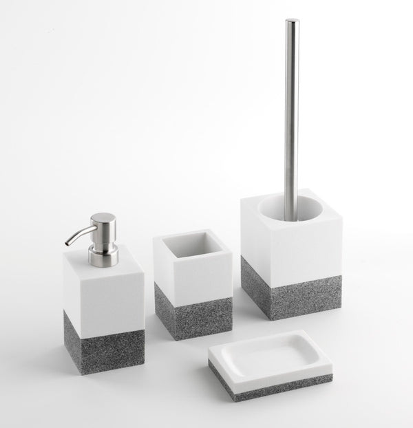 Set mit 4 Badezimmer-Accessoires aus weißem und grauem Saada TFT-Harz prezzo