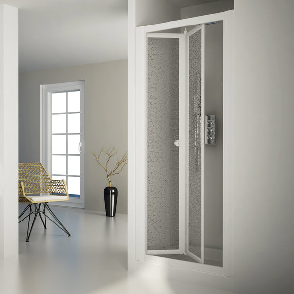 Duschtür 1 Schiebe-Falttür aus Acryl H185 cm Dorini Weiß Verschiedene Größen acquista