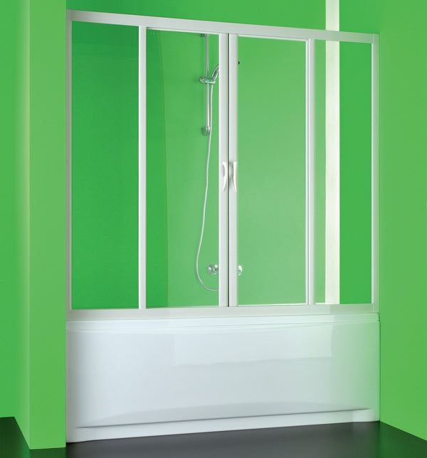 Lineare Badewannen-Trennwand mit 2 Schiebetüren aus PVC H150 cm Dorini Weiß Verschiedene Größen online