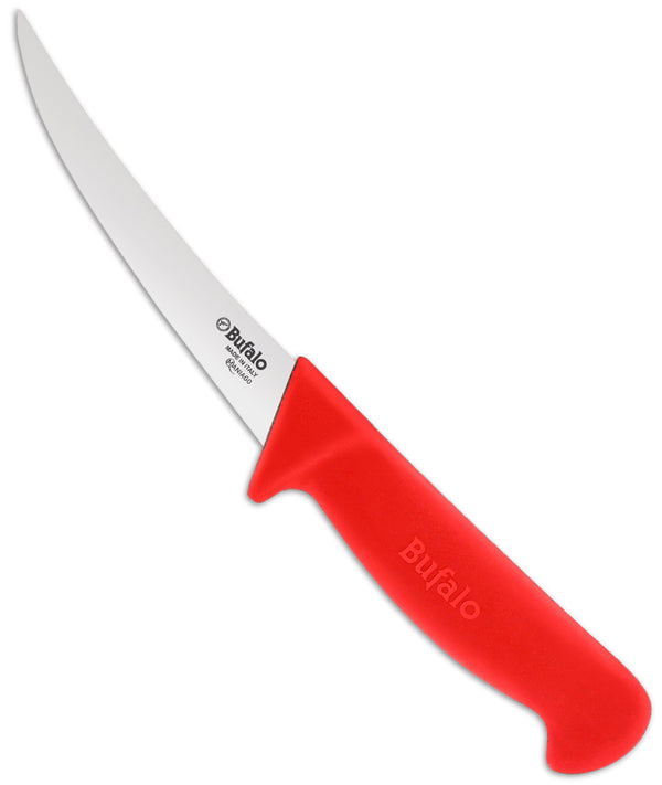 sconto Gebogenes Ausbeinmesser Klinge 13 cm Buffalo S102/13 Roter Griff