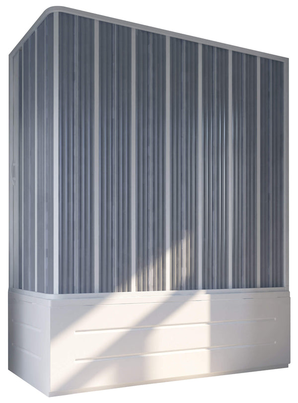 Badewannen-Ecktrennwand 70 x 170 x 150 cm 1 Falttür aus PVC Seitenöffnung H150 cm Dorini Weiß prezzo