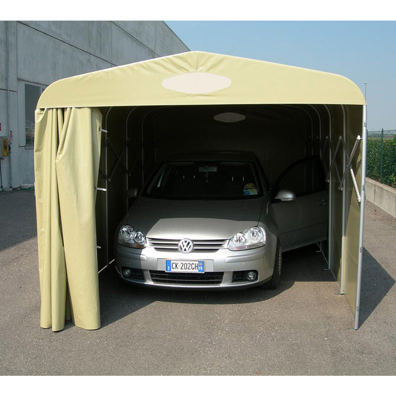 Box Tunnel Base 412x250xh215 cm Copertura in PVC per Auto Maddi Beige-8