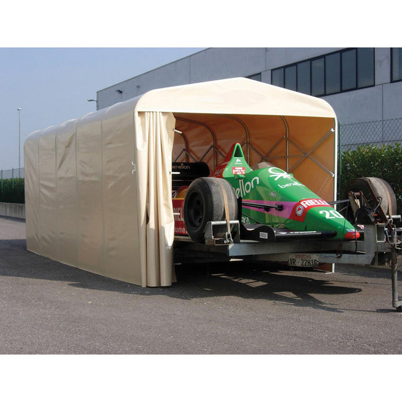 Box Tunnel Mobile Copertura in PVC per Auto - 412x250xh215 cm/Verde Maddi-5