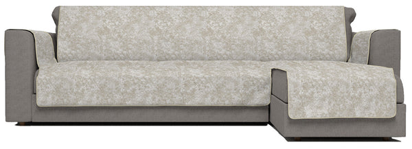 sconto Sofabezug mit rechter Halbinsel aus beigem Polyester und Baumwolle in verschiedenen Größen
