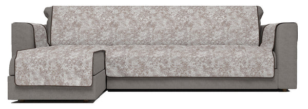 Sofabezug mit linker Halbinsel aus braunem Polyester und Baumwolle, verschiedene Größen prezzo