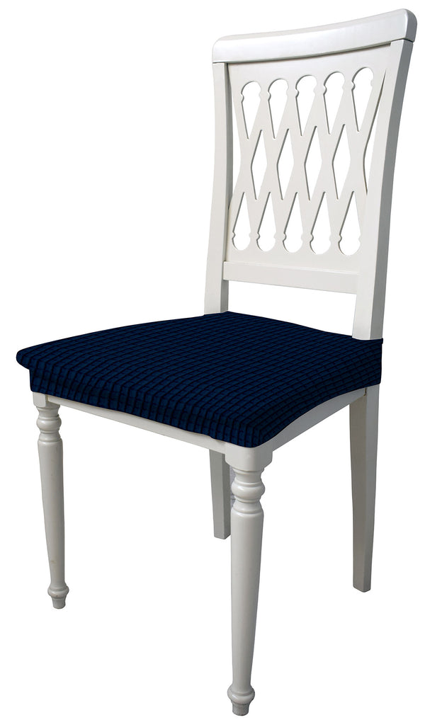 Set 2 Stretch-Stuhlhussen aus Leslie Dunkelblauem Polyester acquista